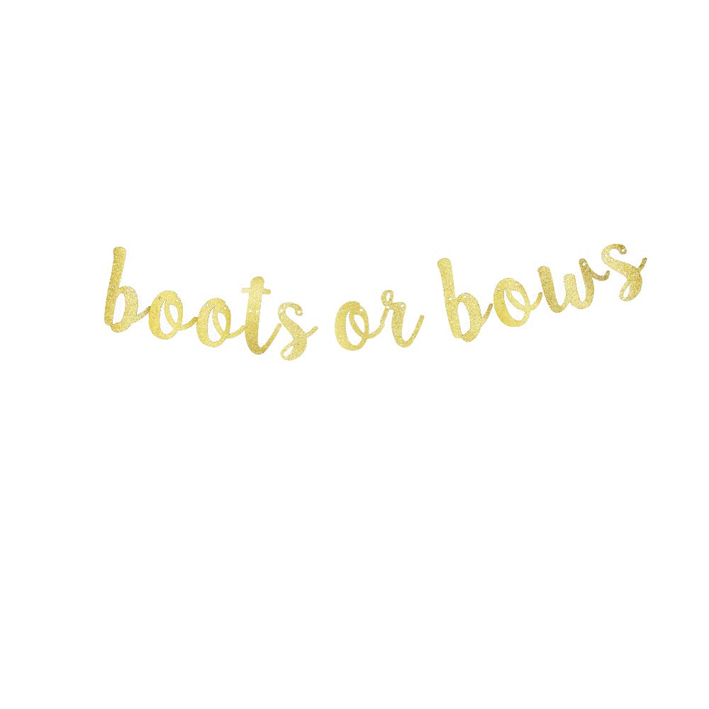 Gender Reveal Banner for Baby Shower - Boots or Bows Baby Announcement Sign - Perfect for Gender Reveal Parties, Baby Showers & Nursery Decor