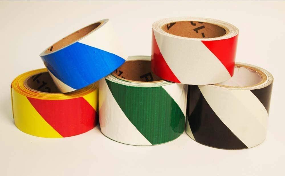 3 in. x 108 ft. Red & White Striped Vinyl Traffic Safety Tape - Heavy Duty Barricade Tape for Construction Zones, Hazard Areas & Crowd Control | NMC T22336