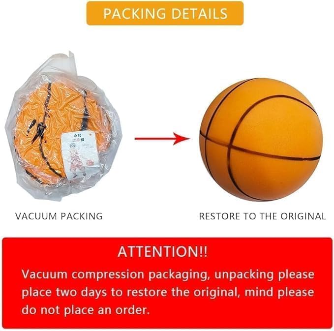 Silent Basketball for Indoor Training - No.7 (24cm) Orange Foam Quiet Basketball for Youth Athletes - Perfect for Home, Gym & Apartment Practice Without Disturbing Others