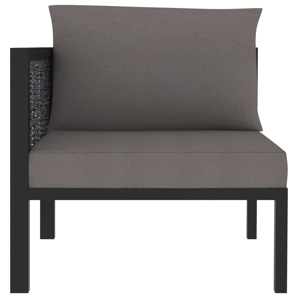 CHARMMA Sectional Corner Sofa with Right Armrest - Modern Poly Rattan Anthracite Grey Outdoor Furniture (8.34KG) - Perfect for Patio, Garden, and Poolside Relaxation