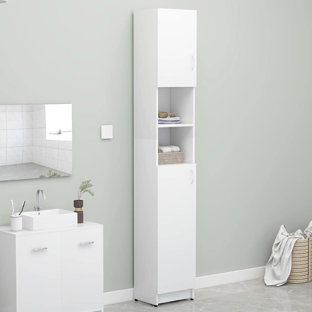 White Freestanding Bathroom Floor Cabinet - 12.6
