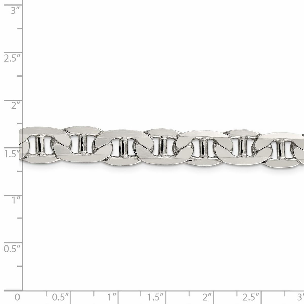 JewelryWeb 925 Sterling Silver Nautical Anchor Chain Anklet - 9.5mm Polished Solid Silver Lobster Claw Bracelet for Women & Men | Perfect for Beach Vacation, Summer Outfits and Nautical Style Accessories