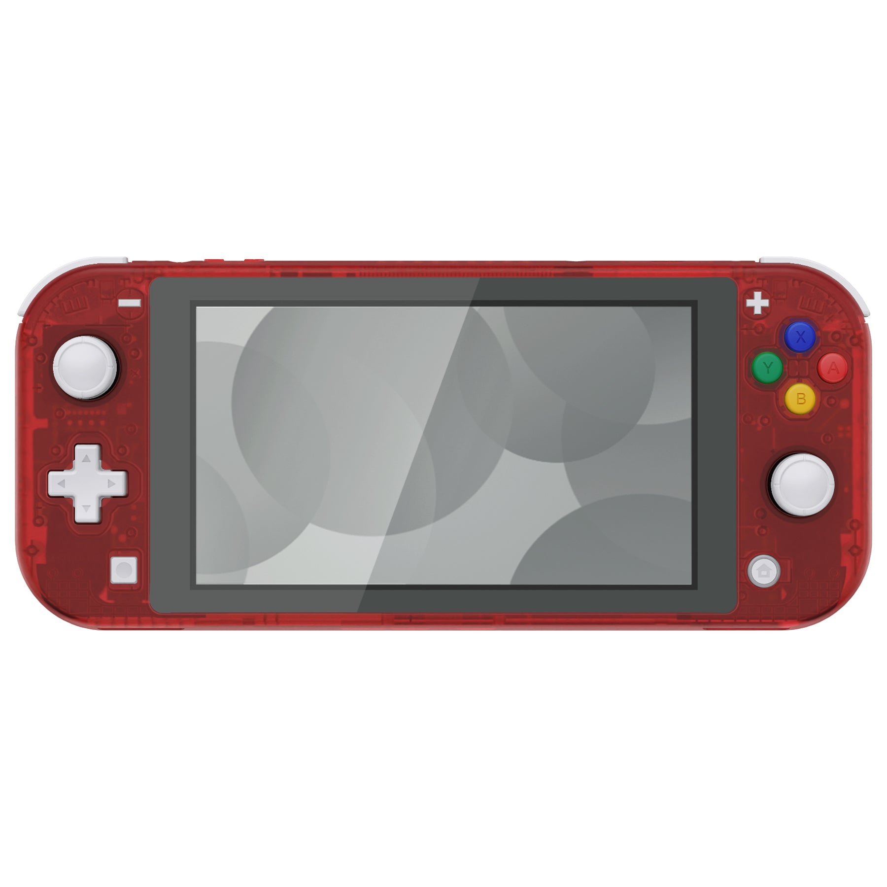 eXtremeRate Clear Red DIY Replacement Shell for Nintendo Switch Lite - Custom Controller Housing with Screen Protector | Perfect for Gaming Enthusiasts & DIY Modders | Enhance Your NSL Handheld Experience