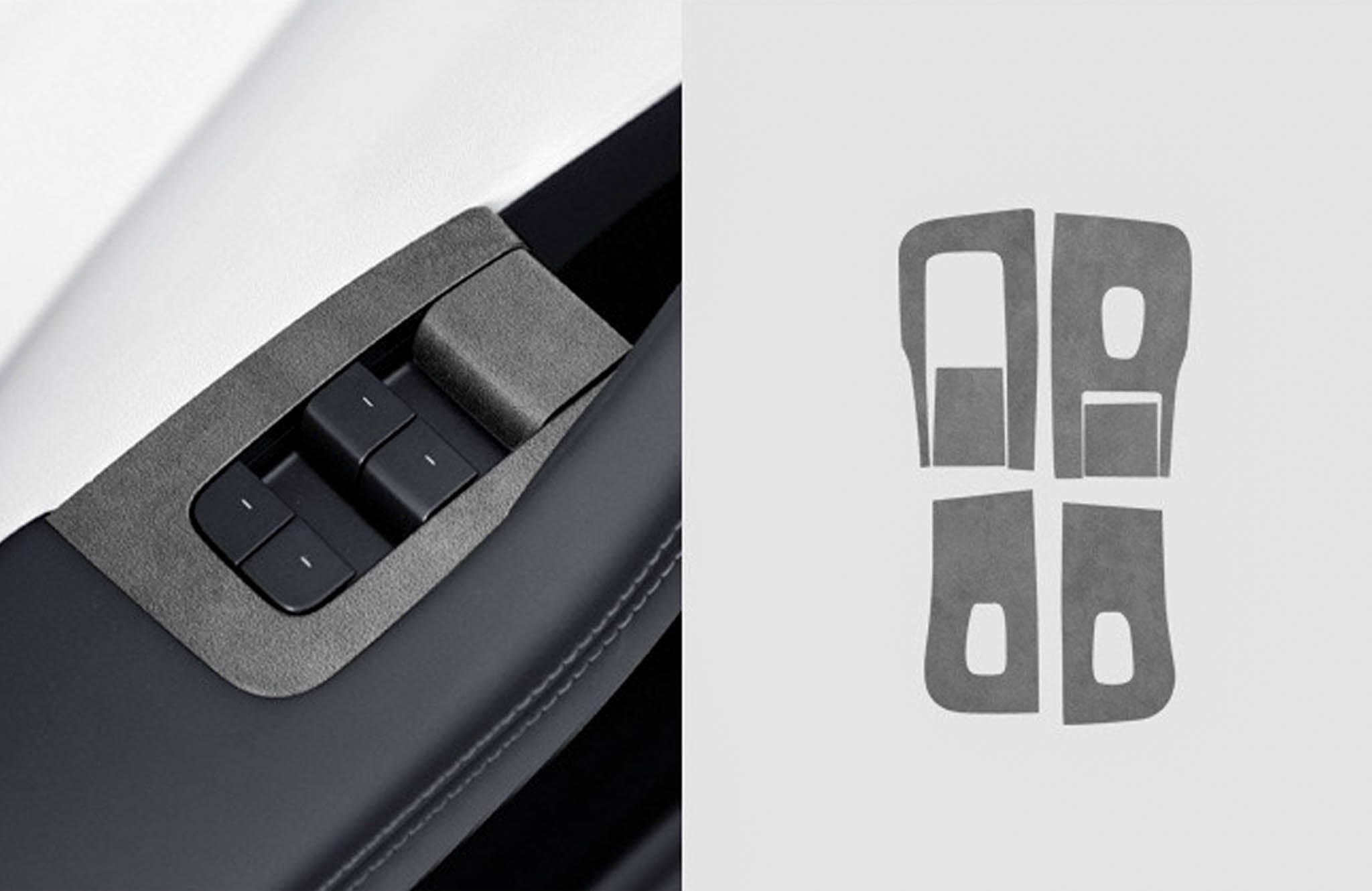 Tesla Model 3 Highland & Model Y Juniper Alcantara Window Switch Panel Wrap Sticker (2024+) - Premium Interior Upgrade for Enhanced Luxury & Style | Perfect for Car Enthusiasts & Tesla Owners