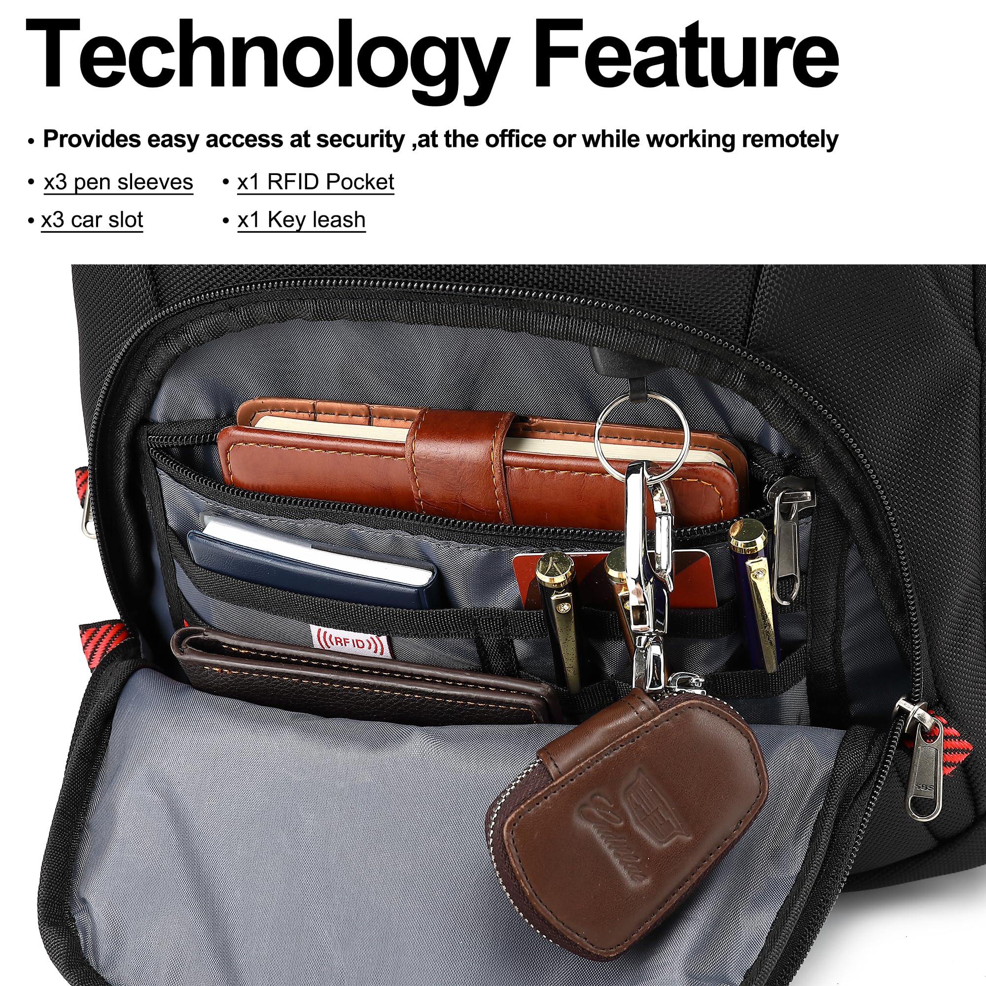 Boavan 15.6 Inch Laptop Backpack for Men - USB Charging Port, Waterproof, Anti-Theft Design - Ideal for Travel, Work, School, Office, and Business - Perfect for Teachers, Nurses, Doctors - Black