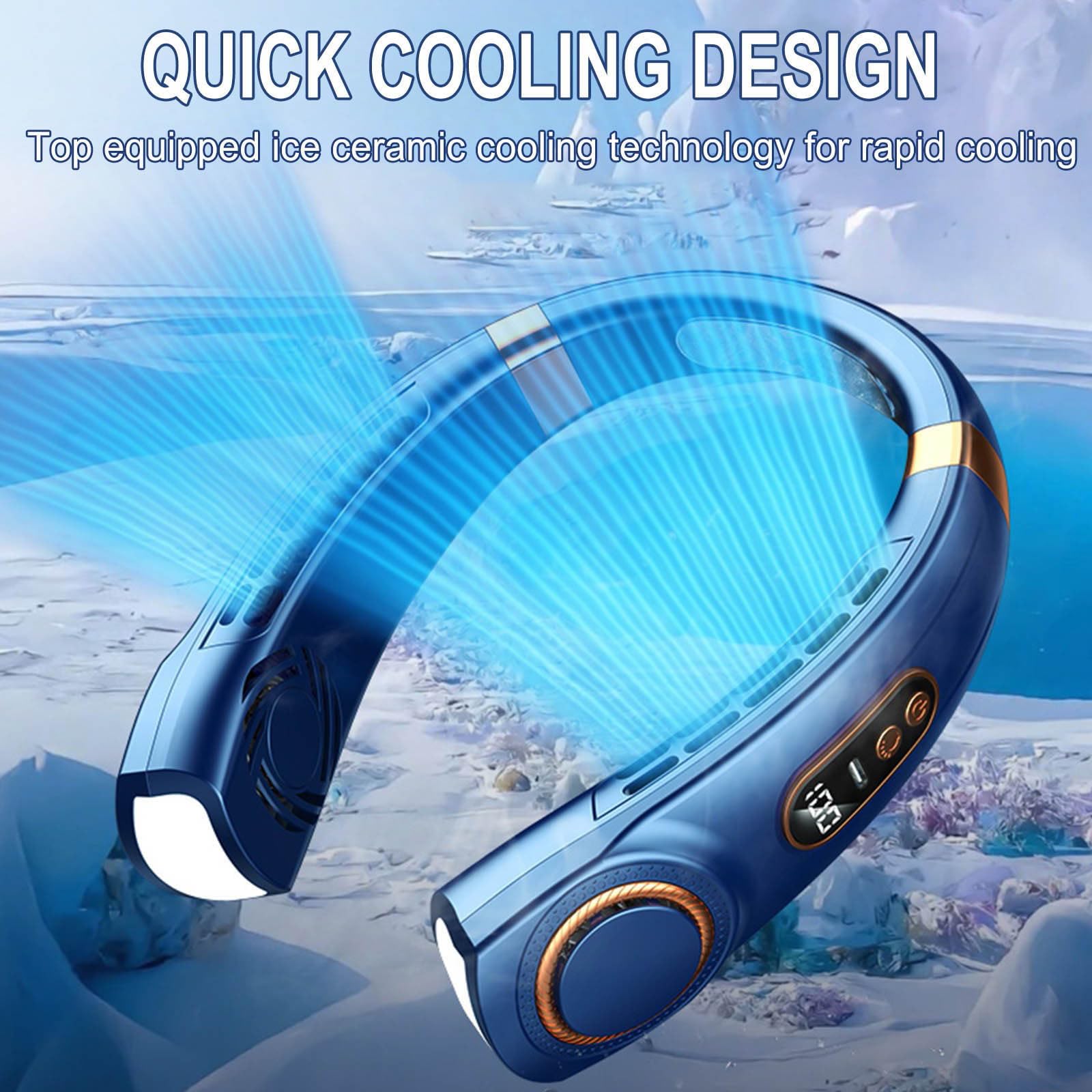 2024 Upgraded Portable Neck Fan with LED Display - 5 Speed Settings, 1800mAh Rechargeable Battery, USB Operated, Bladeless & Quiet Cooling Fan for Men, Women - Perfect for Home, Office, Outdoor, Travel & Summer Activities