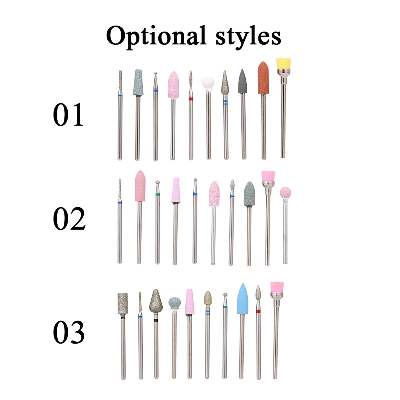 10PCS Nail Drill Bits Set - Professional Cuticle Cleaner, Dust Drill Brush & Rotary Polishing File for Manicure Pedicure - Nail Salon Tools for Home & Professional Use - Perfect for Nail Art, Acrylics & Gel Extensions