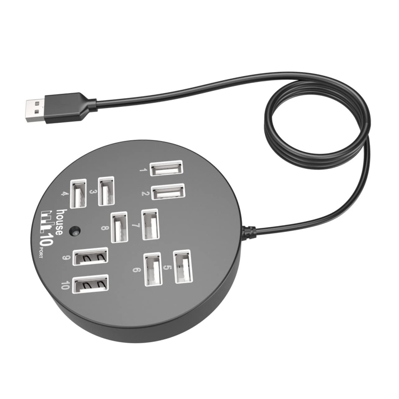 HEMOTON 10-Port USB 3.0 Hub Splitter, High-Speed Data Transfer USB Hub for Laptop, PC, Mac - Expand USB Ports for Keyboard, Mouse, Flash Drive, Printer - Perfect for Home Office, Gaming & Workspace Setup