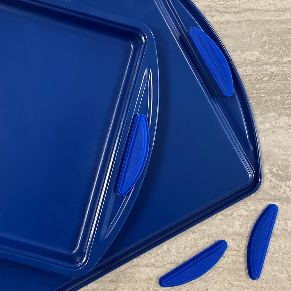 Premium Blue Silicone Handles - Non-Slip, Heat Resistant Kitchen Tool for Pots & Pans - Perfect for Cooking, Baking, and Serving