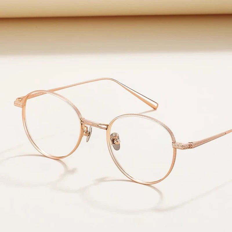 Stylish Black Titanium Oval Round Eyeglasses for Women - Lightweight Full Rim Frame 94202 | Perfect for Work, Reading & Everyday Fashion