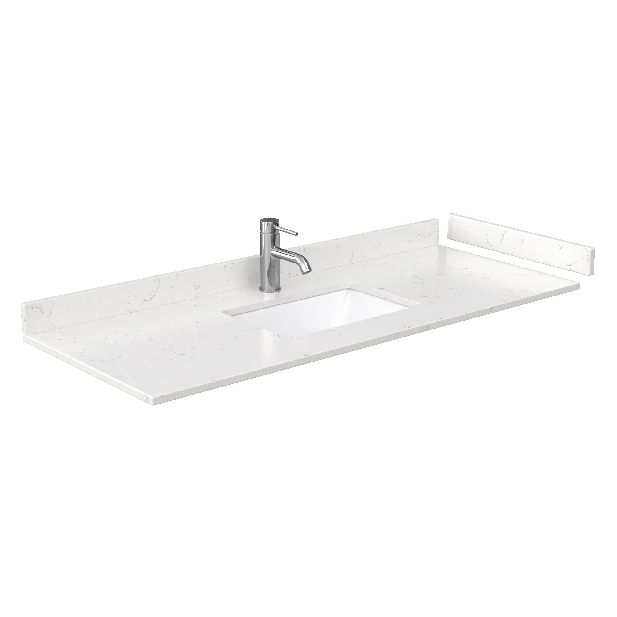 Wyndham Collection Miranda 54 Inch Single Bathroom Vanity in Green with Light-Vein Carrara Cultured Marble Countertop & Undermount Square Sink - Brushed Gold Trim | Modern Farmhouse Bathroom Decor for Master Bath, Guest Bath, or Powder Room