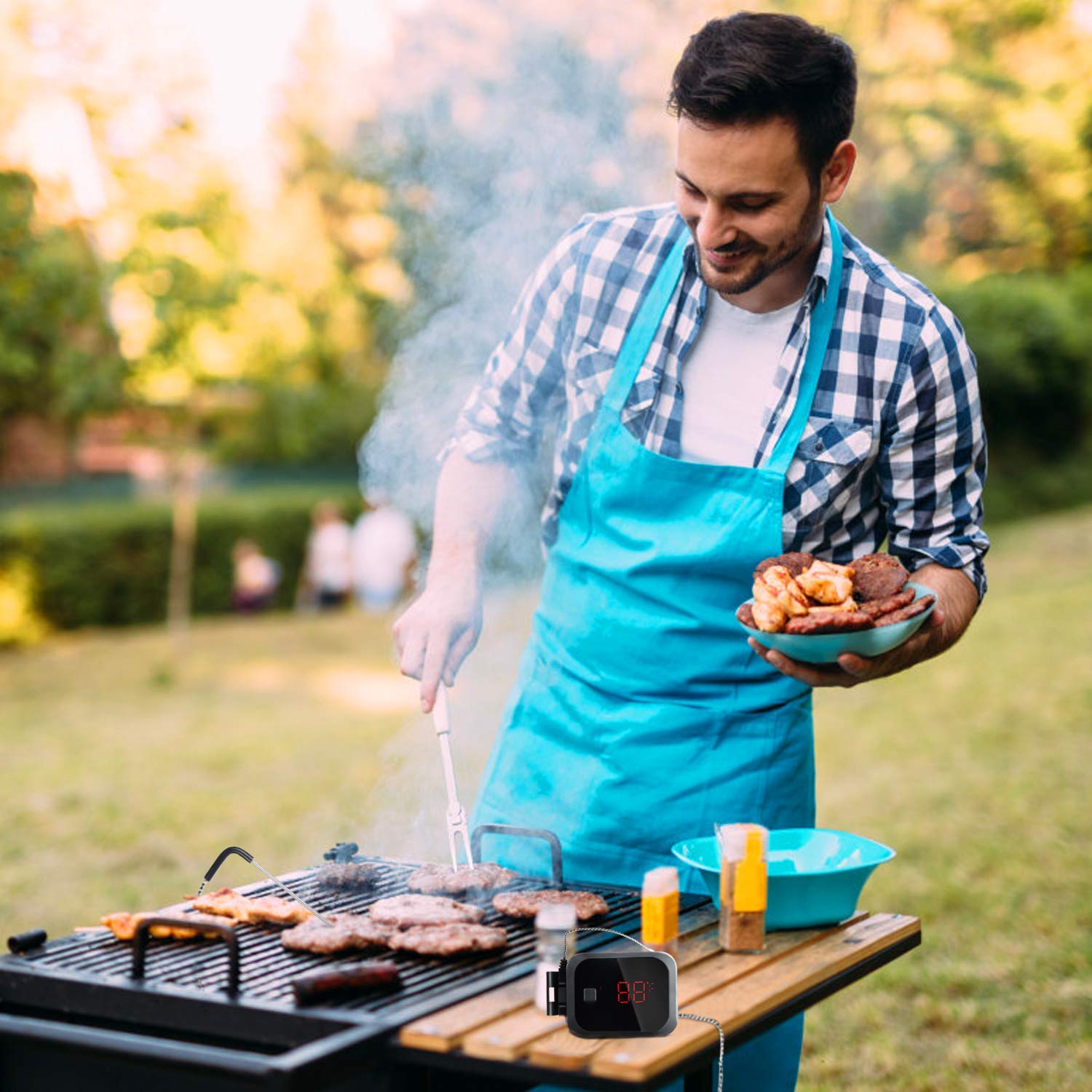 Inkbird IBT-2X Wireless Bluetooth Meat Thermometer for BBQ Grill & Oven - Dual Probe Digital Cooking Thermometer with 150ft Range, Timer & Alarm | Perfect for Smoking, Grilling, Baking & Roasting