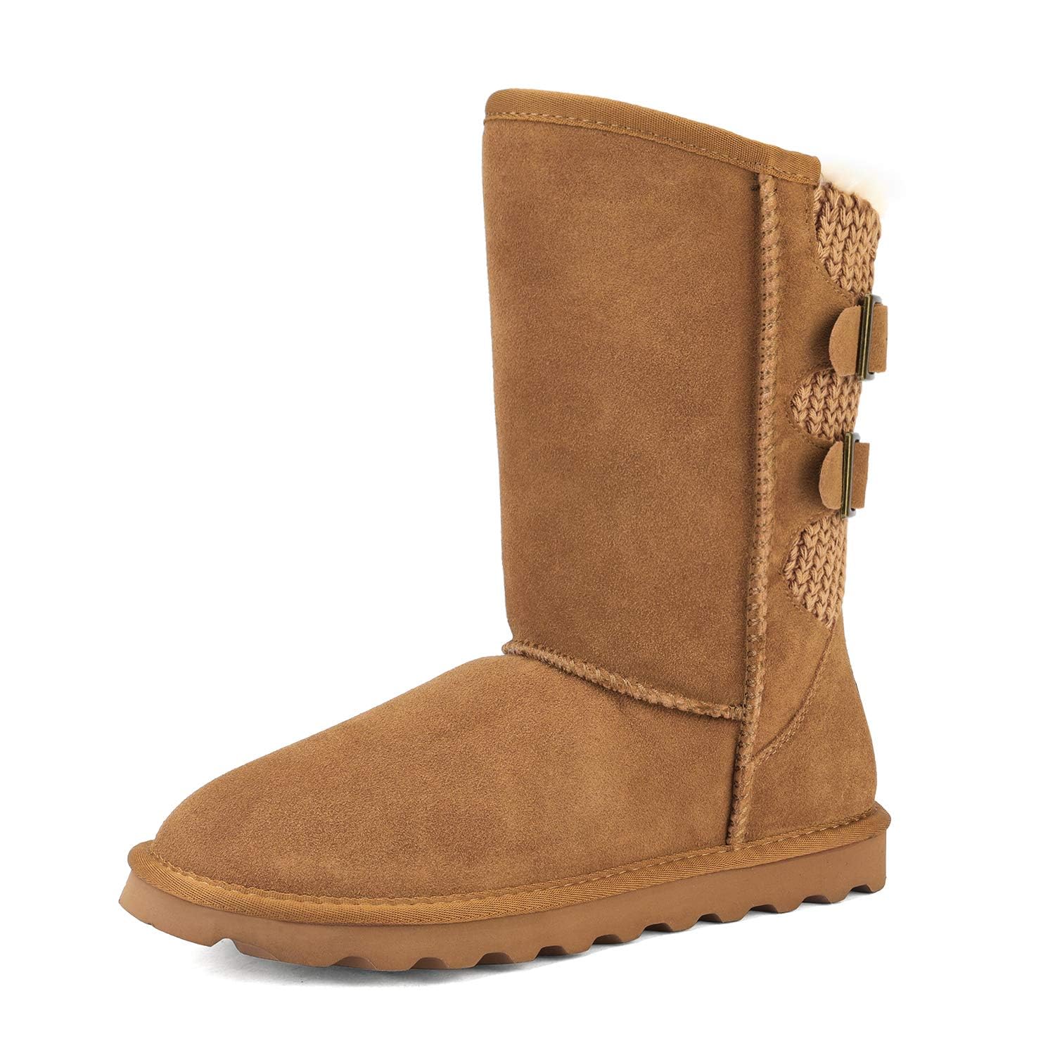 DREAM PAIRS Women's Mid Calf Winter Snow Boots - Waterproof Fuzzy Lined Booties with Buckle Detail for Cold Weather | Perfect for Snow Days, Winter Hiking & Casual Outfits