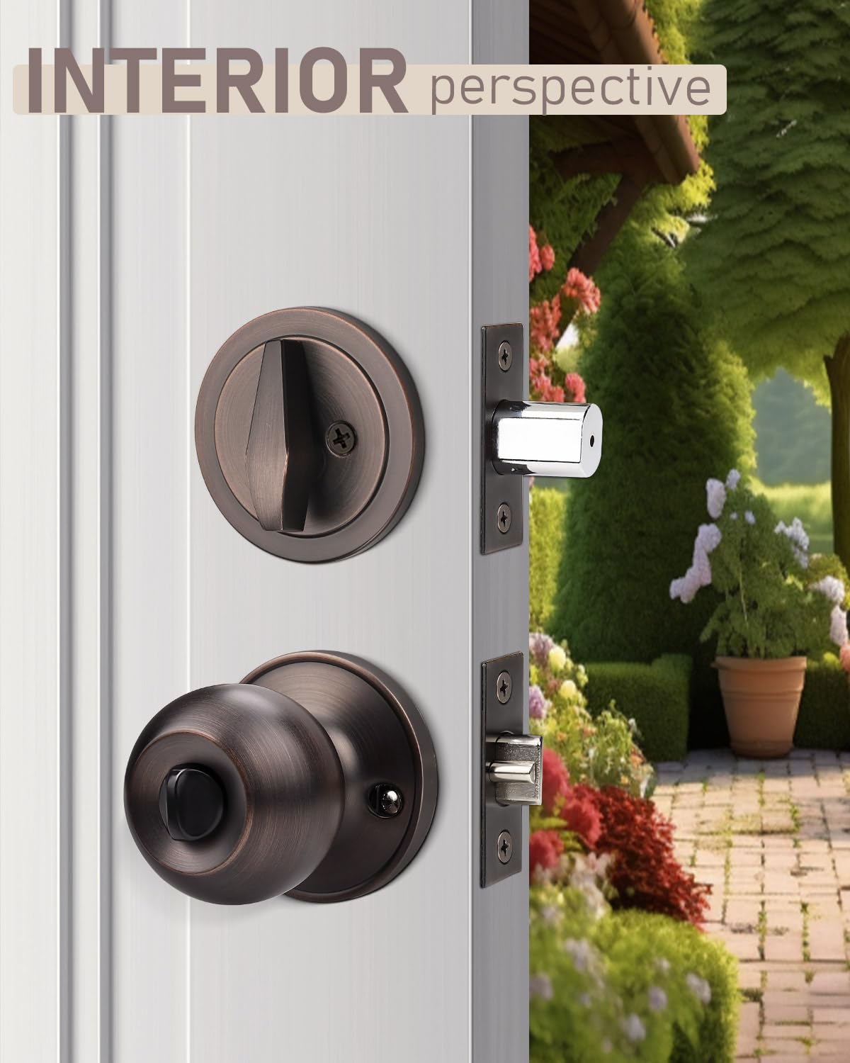 2 Pack Oil Rubbed Bronze Door Lockset - Keyed Alike Deadbolt & Knob Set for Home Security