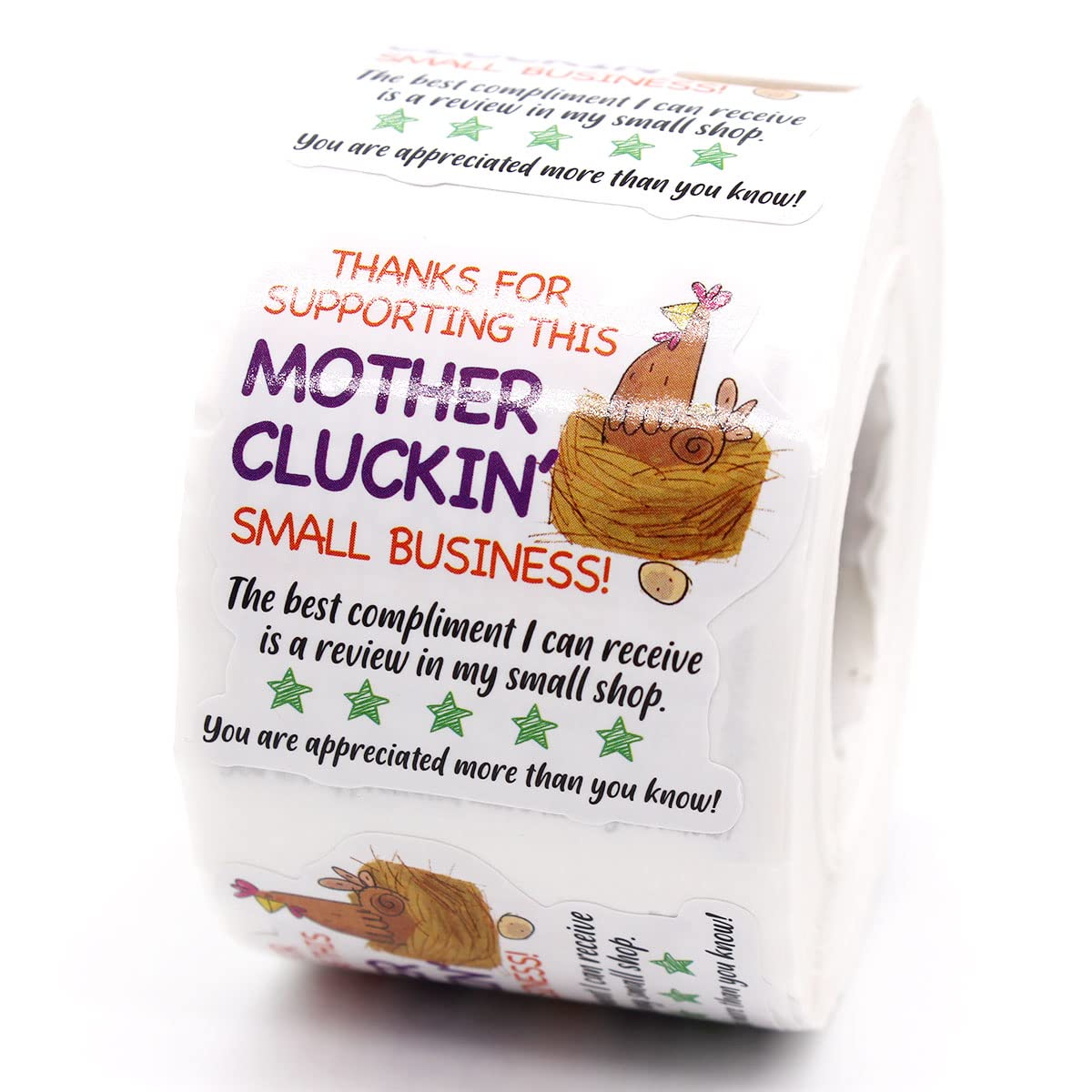 500 PCS Handmade Thank You Stickers for Small Business - Support Small Shops, Online Retailers & Handmade Goods - Perfect for Mail Envelopes, Packaging & Customer Appreciation