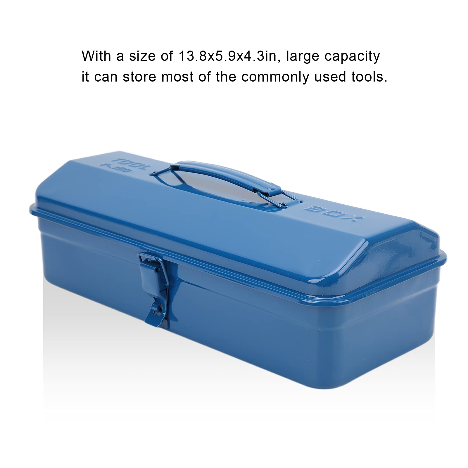 Meiyya Blue Anti-Rust Steel Tool Box - Compact Automotive Tool Storage Case for Mechanics & DIY Car Repair | Perfect for Garage Organization & Mobile Tool Kits