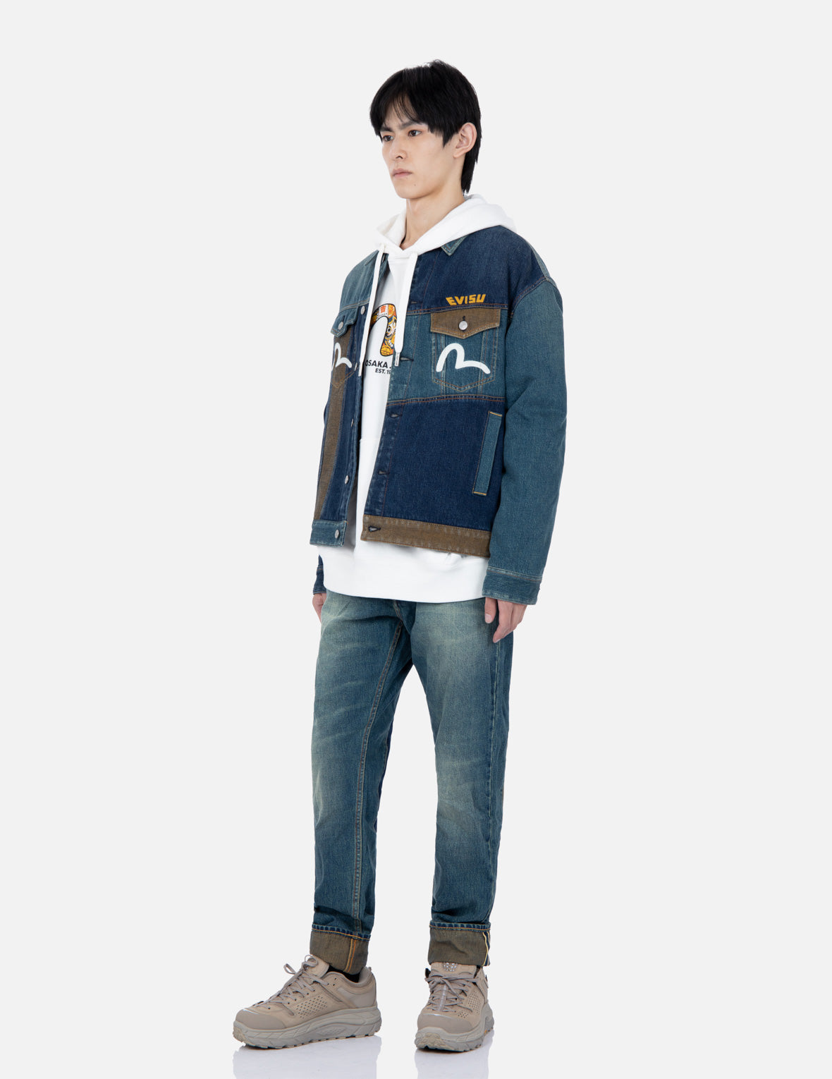 Deconstructed Distressed Denim Jacket for Women - Vintage Ripped Fabric Blocking Coat - Perfect for Casual Outfits, Streetwear, and Layering in Fall & Winter