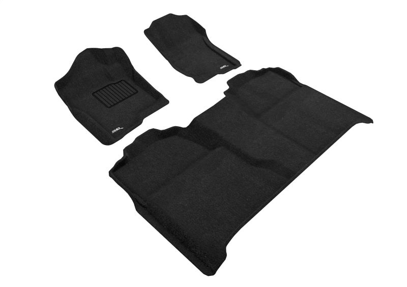 3D Maxpider Custom Fit Floor Mats for 2007-2013 Chevrolet Silverado 1500 Crew Cab - 1st & 2nd Row All-Weather Protection (Black) - Perfect for Off-Roading, Daily Commuting & Family Road Trips