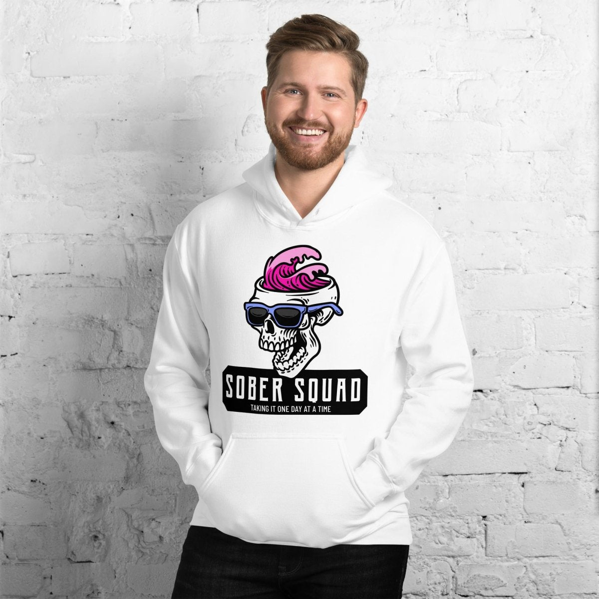 Sober Squad Hooded Sweatshirt - Comfortable Unisex Pullover for Recovery & Support | Perfect for AA Meetings, Sober Living & Everyday Wear