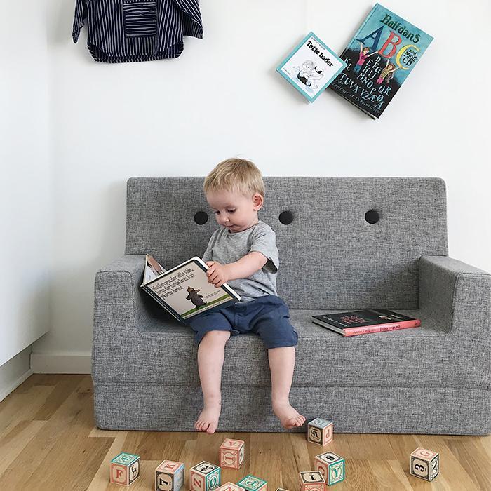 KlipKlap KK Kids Sofa - 64x100x40cm Beige with Sand Color - Perfect for Playrooms, Bedrooms & Kids' Reading Nooks