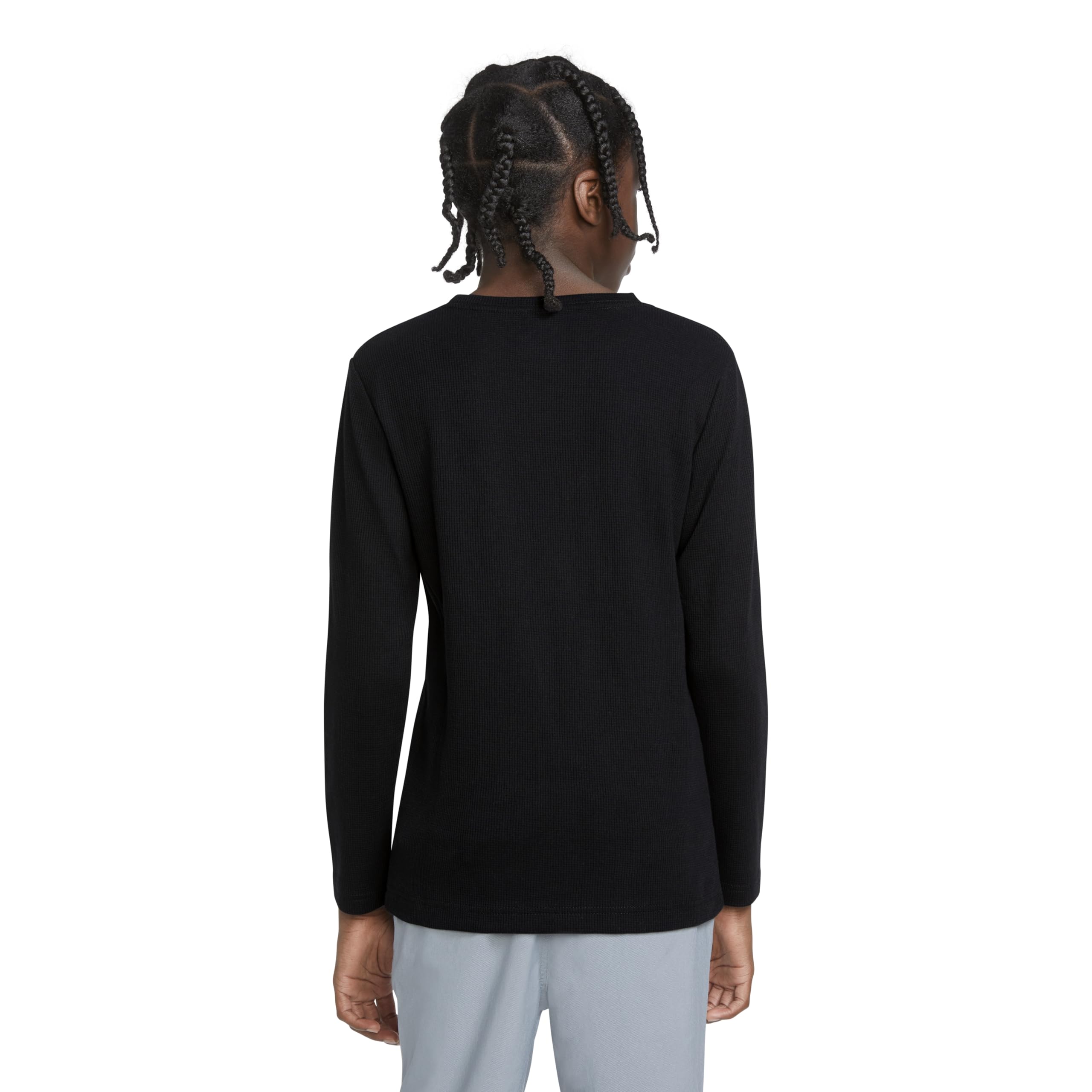 Hurley Boys' Long Sleeve Waffle Knit Shirt - Soft Cotton Thermal Top for Kids, Black | Perfect for School, Outdoor Adventures & Casual Wear