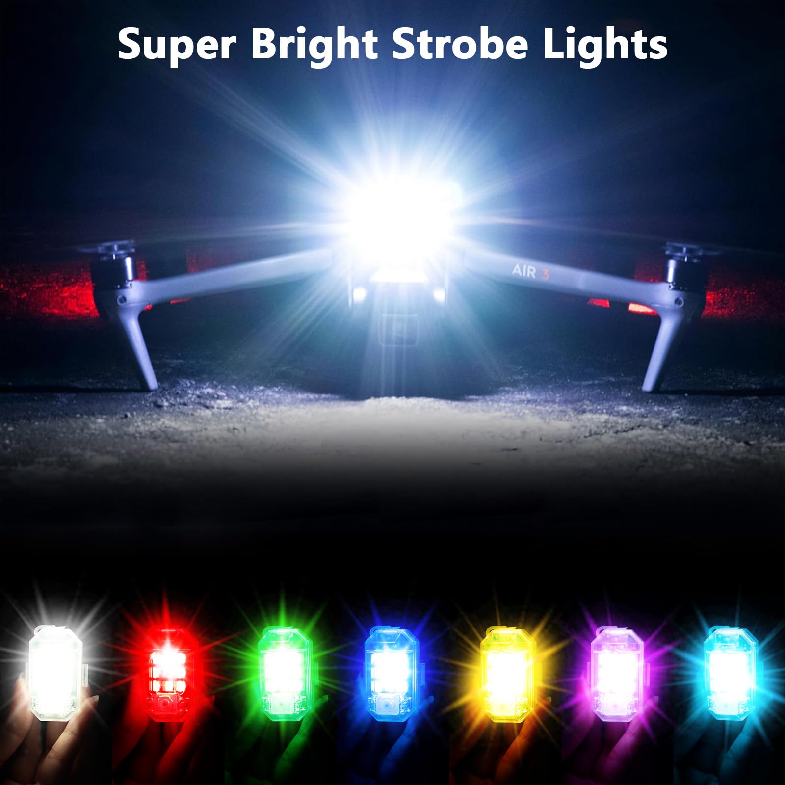 LECART High Brightness Wireless LED Strobe Light with Remote - 7 Color Rechargeable Anti-Collision Safety Lights for Cars, Motorcycles, Bikes & Drones | Perfect for Night Riding, Emergency Signaling & Vehicle Visibility