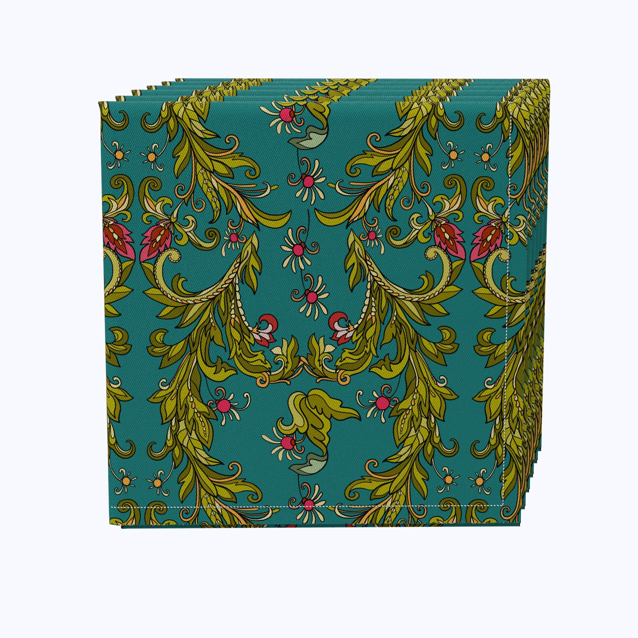 14-Pack Floral Cotton Napkins - Soft & Absorbent for Dining, Parties, and Home Decor | Washable & Reusable Table Linens
