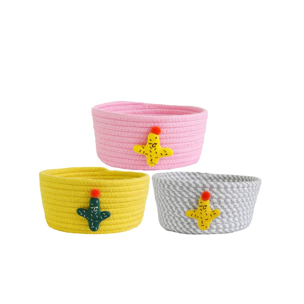 3-Pack Natural Cotton Rope Storage Baskets (8