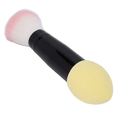 Soft Fluffy Face Blush Brush - Dual Headed Makeup Brush for Women, Travel-Friendly Cosmetic Brush (Yellow) | Perfect for Contouring, Highlighting & Everyday Makeup Application