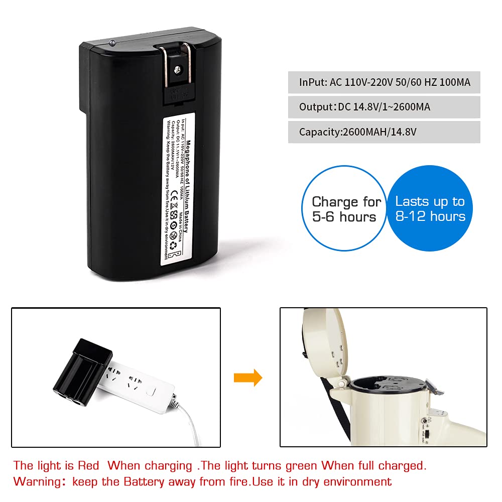 75W Heavy Duty Professional Megaphone Bullhorn Speaker with Built-in Mic, Rechargeable Battery & Strap - USB/SD/AUX Input - Loud Siren - Perfect for Coaches, Sports Events, Crowd Control & Emergency Use