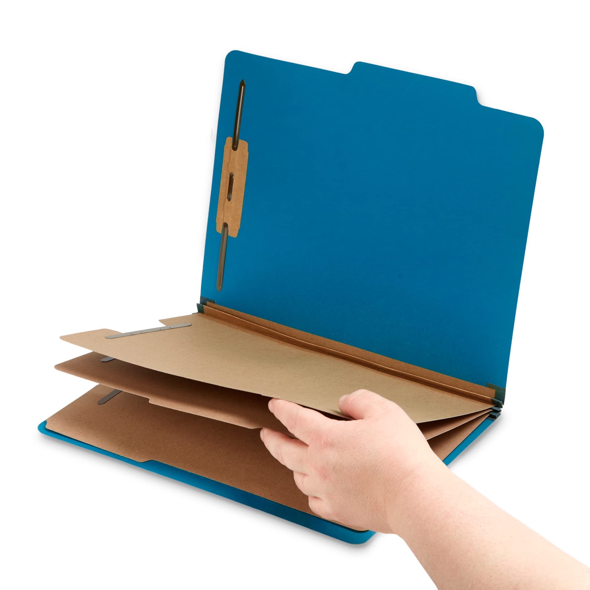 Blue Summit Supplies Dark Blue Classification Folders - 10 Pack | 3-Tab Dividers, Letter Size, 2