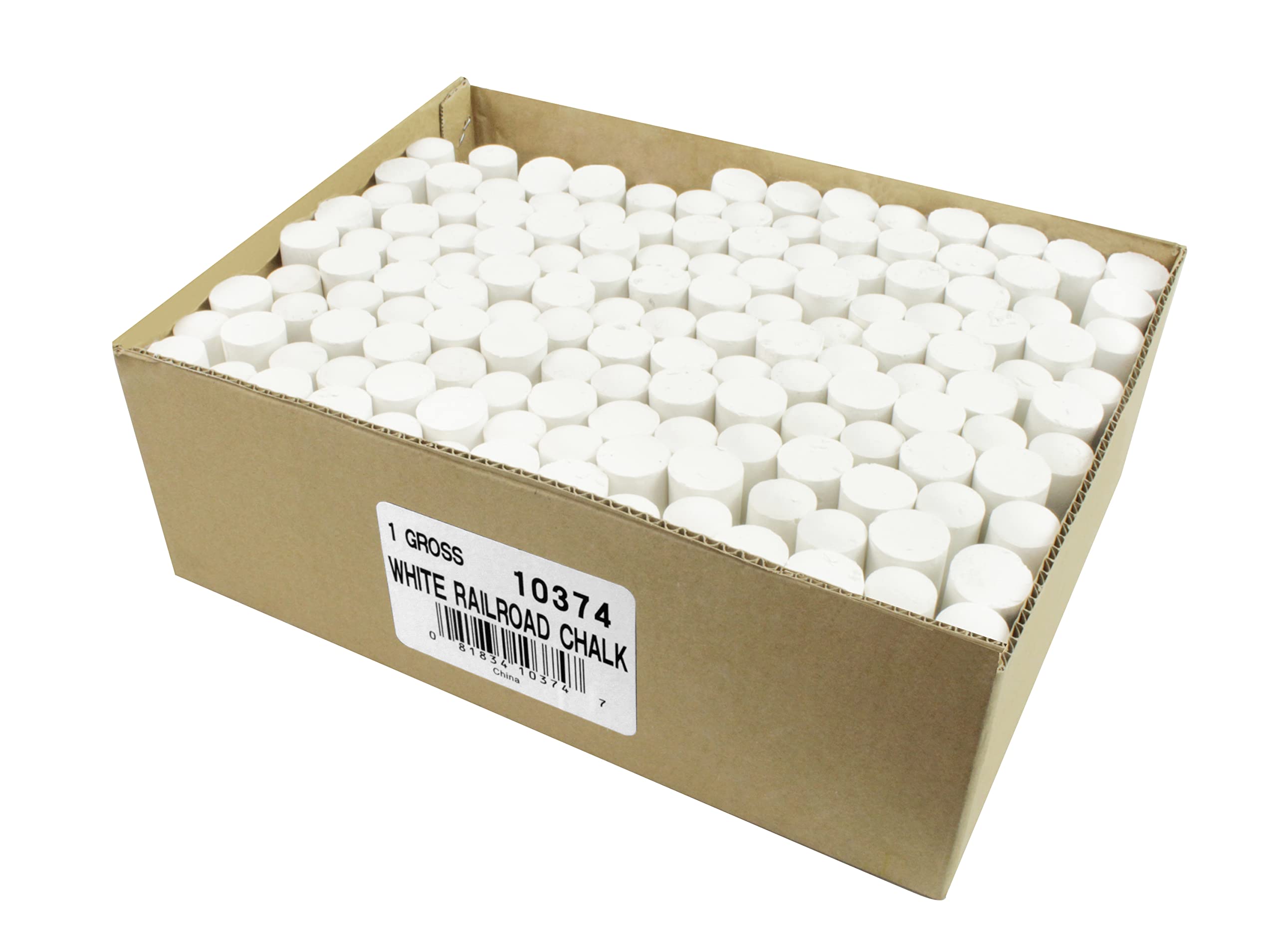 CH Hanson 10374 White Railroad Chalk - 144 Pieces per Box | High Visibility Marking for Railroad Tracks, Construction Sites & Outdoor Projects