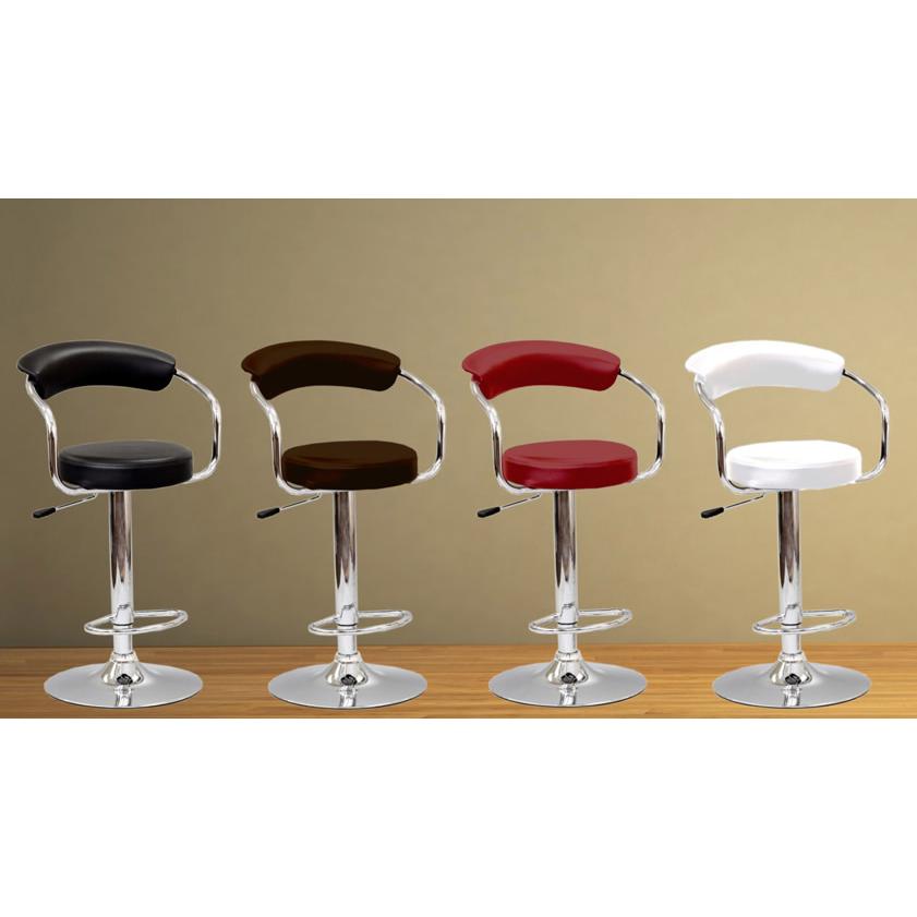 Adjustable Height Stool ST 7500 WH - Ergonomic Bar Stool for Kitchen, Office & Home Use - Modern White Counter Stool with Footrest