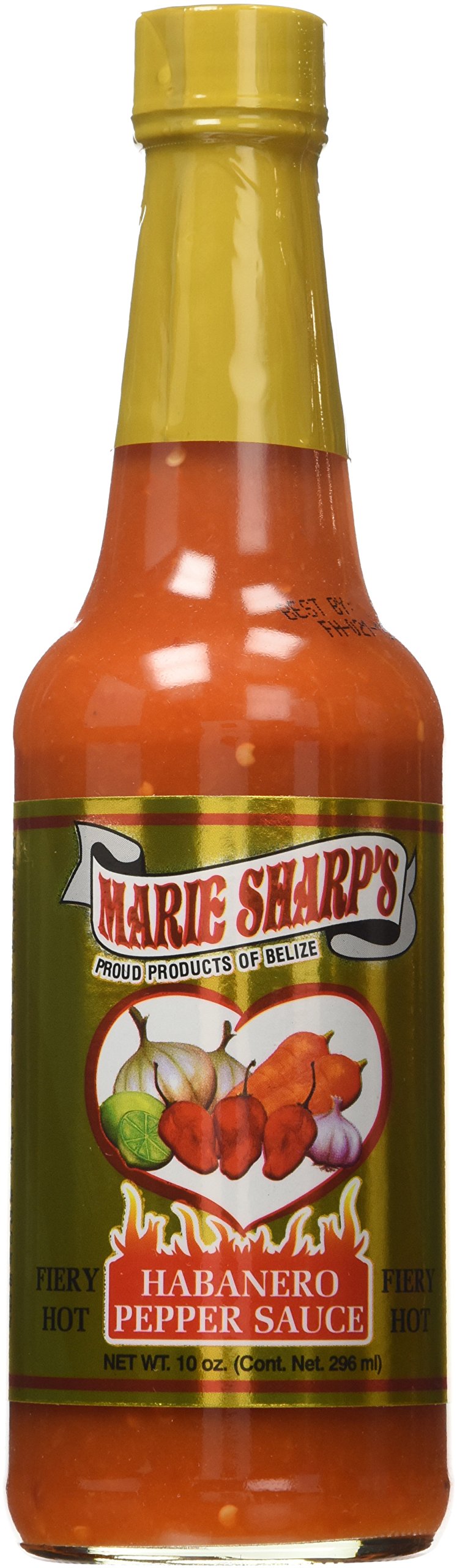 Marie Sharp's Fiery Hot Sauce - 10oz Bottle (Pack of 2) | Belizean Habanero Pepper Sauce | Perfect for Tacos, Wings & Bloody Marys | Gluten-Free & Vegan Hot Chili Condiment