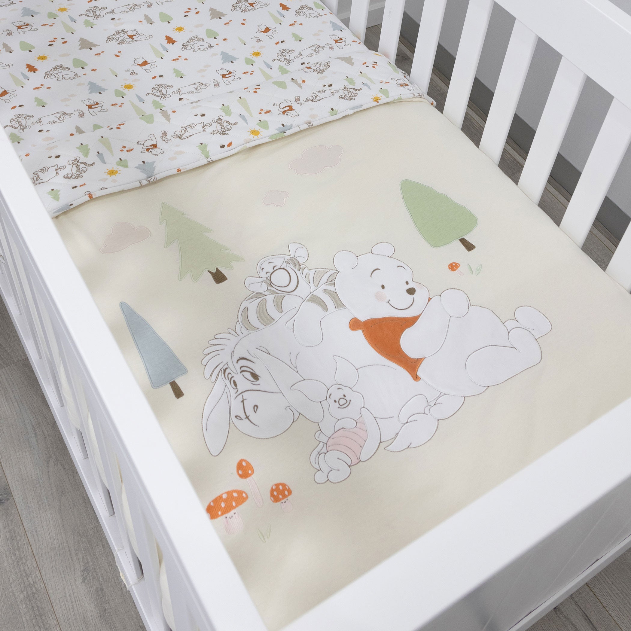 Disney Winnie the Pooh Baby Co-Sleeper Bedside Bassinet with Mattress & Sheet Set - Perfect for Newborns & Infant Co-Sleeping Safety