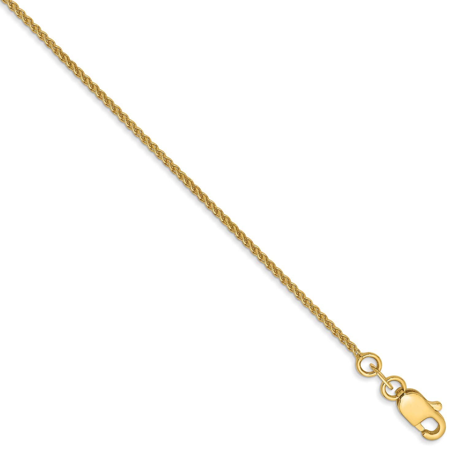 14K Yellow Gold Spiga Wheat Chain Necklace, Bracelet or Anklet - Dainty Jewelry for Women, Gift for Her - Perfect for Everyday Wear, Special Occasions & Layering