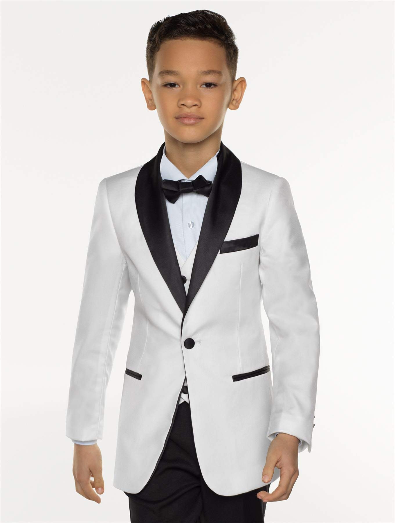 Boys' Slim Fit Suit Shawl Lapel One Button 3-Piece Prom Tuxedo for Weddings, Graduations & Formal Events