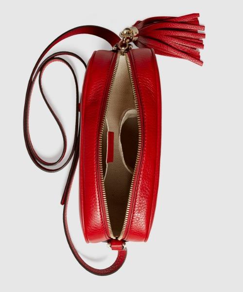 Gucci Soho Small Leather Disco Bag - Genuine Leather Crossbody Purse for Women, Red Handbag - Perfect for Night Out, Party & Date Night