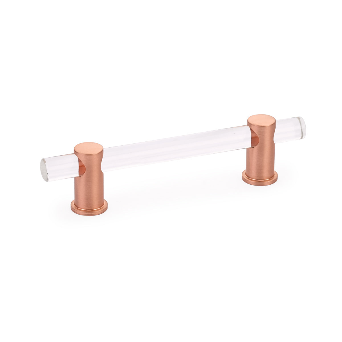 Satin Copper and Lucite Gleam Cabinet Knobs & Drawer Pulls - Elegant Hardware for Kitchen Cabinets, Dressers & Furniture (Set of 10)