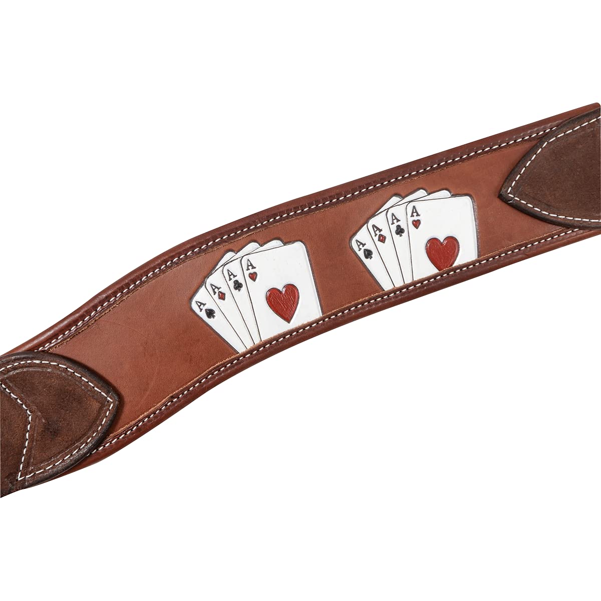 Martin Saddlery 2-3/4 Inch Western Breast Collar with Card Suit Design - Chocolate Brown Leather for Horse Riding & Rodeo Events