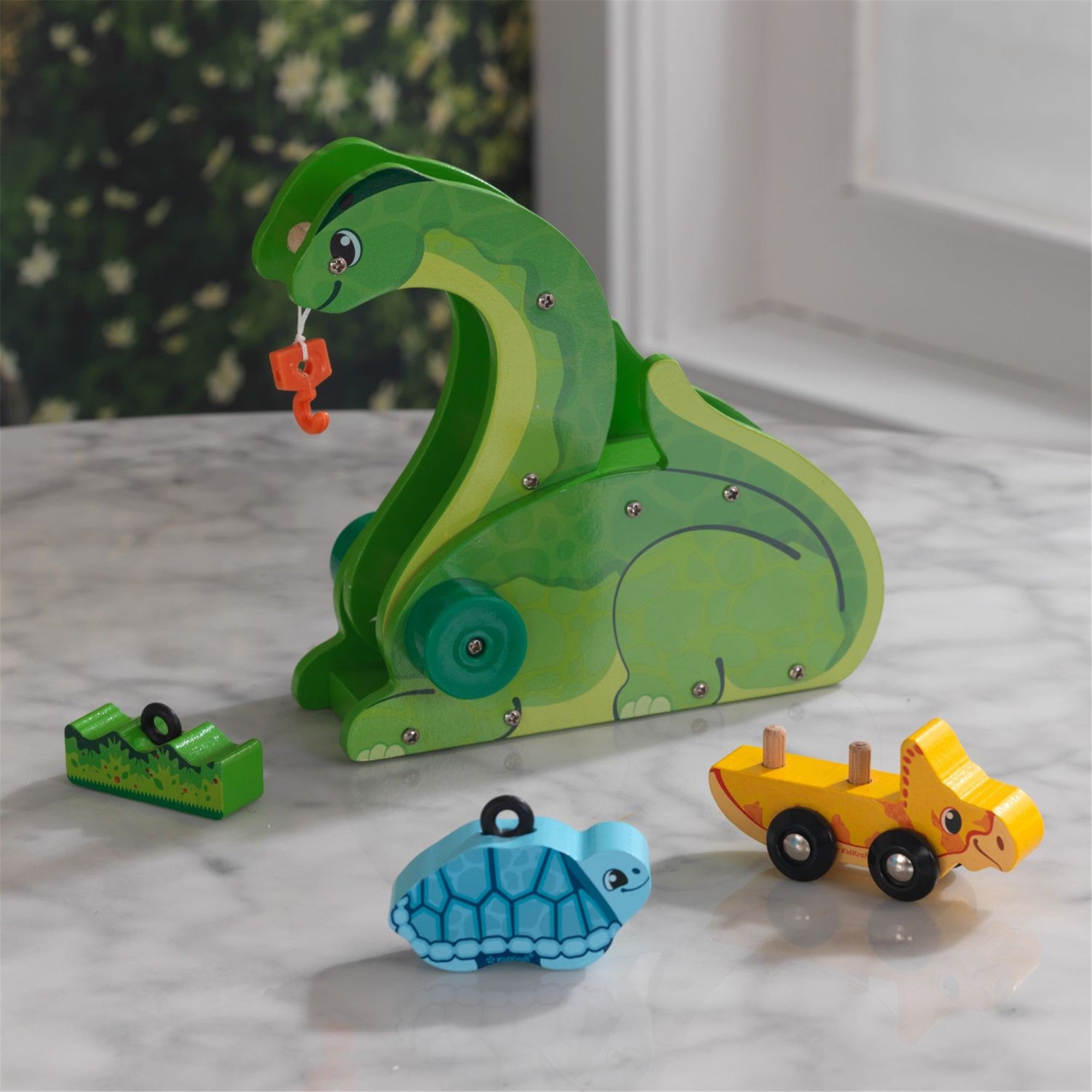 KidKraft Adventure Tracks Dinosaur World Cretaceous Crane Playset - Interactive Dino Toy with Moving Crane for Kids Ages 3+ | Perfect for Pretend Play, Birthday Gifts & Preschool Learning