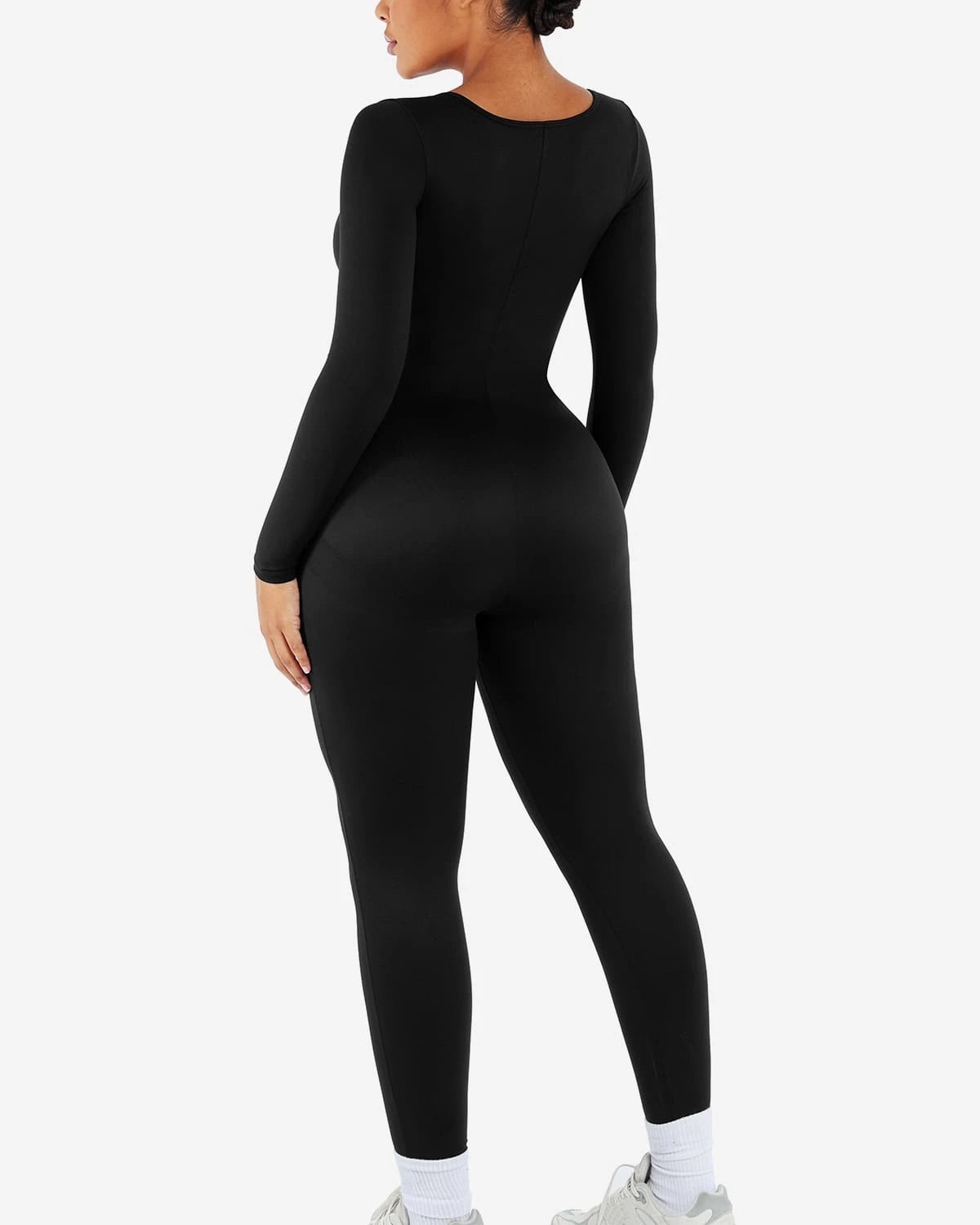 AirSlim® Long Sleeve Sport Shaping Jumpsuit for Women - Slimming Workout Bodysuit with Compression for Yoga, Gym & Running - Tummy Control & Body Shaper Activewear