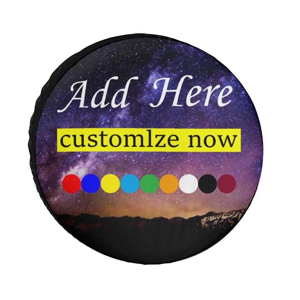 Custom Spare Tire Cover - Personalized Waterproof Universal Wheel Protector with Photo/Text Printing for 14