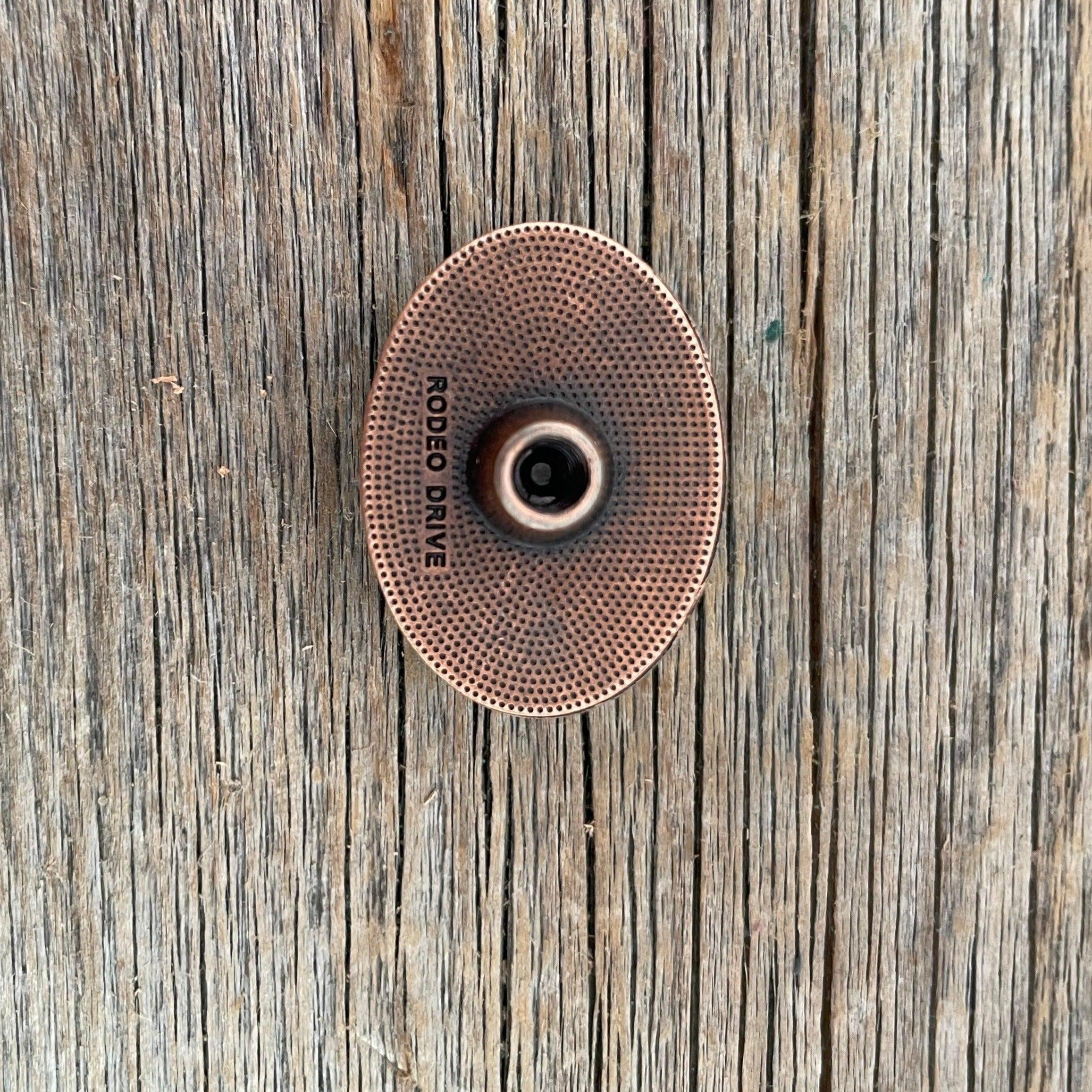 Blue Cabochon Western Concho Belt Buckle - 1.5