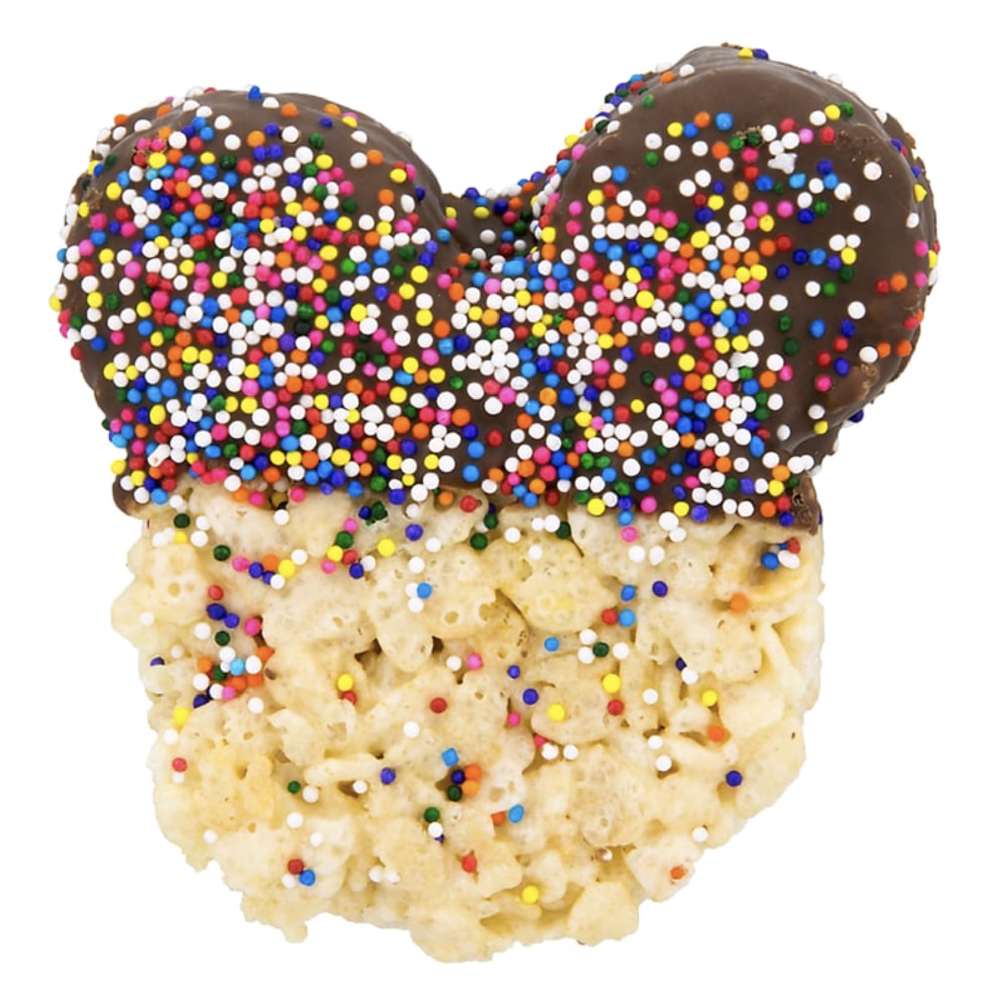 Disney Park Chocolate Covered Rice Krispies Treats - 1/2 lb with Rainbow Nonpareils | Premium Mickey Mouse Snacks for Parties, Gifts & Theme Park Souvenirs