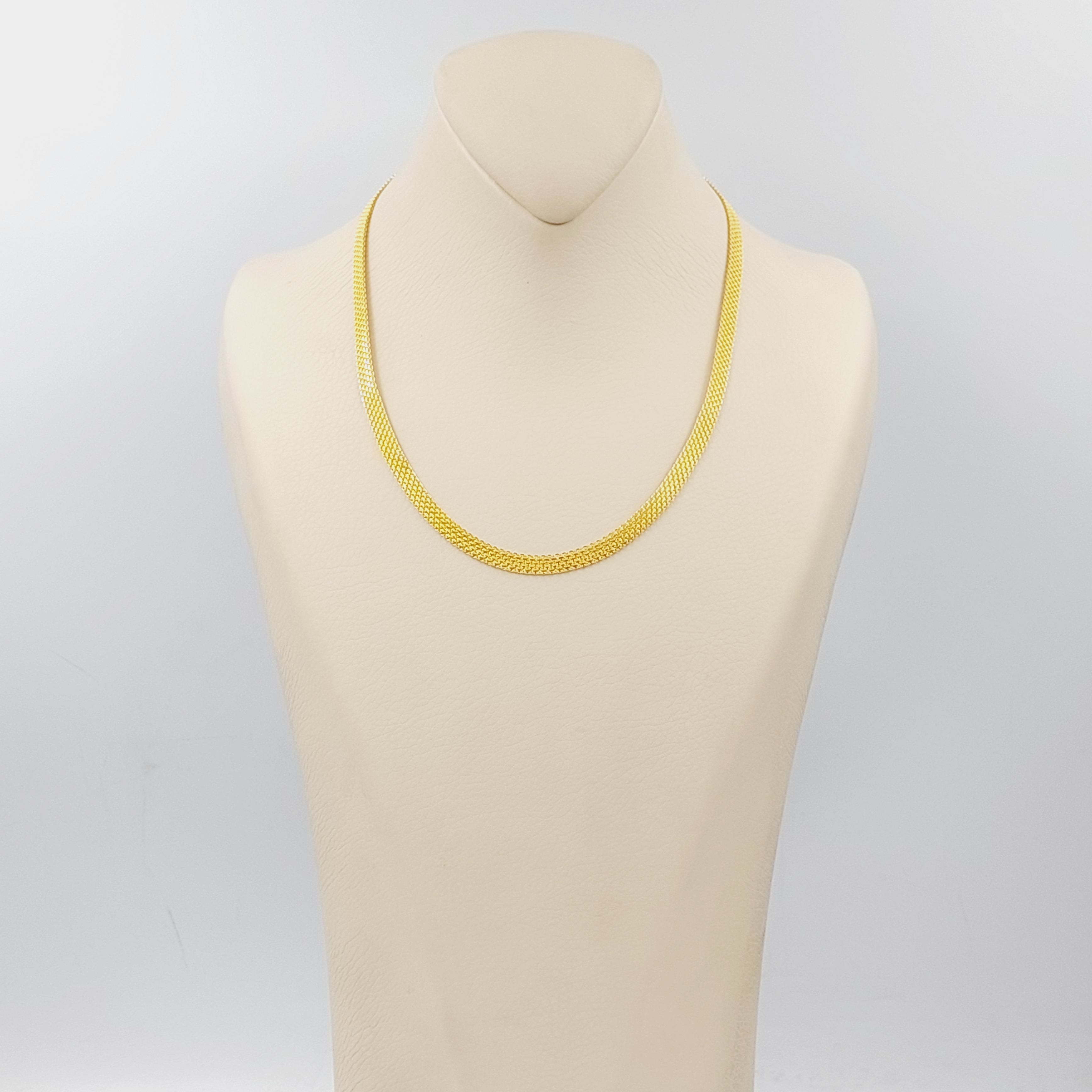 5mm Flat Chain Necklace 45cm - Dainty Minimalist Jewelry for Women, Perfect for Layering & Everyday Wear