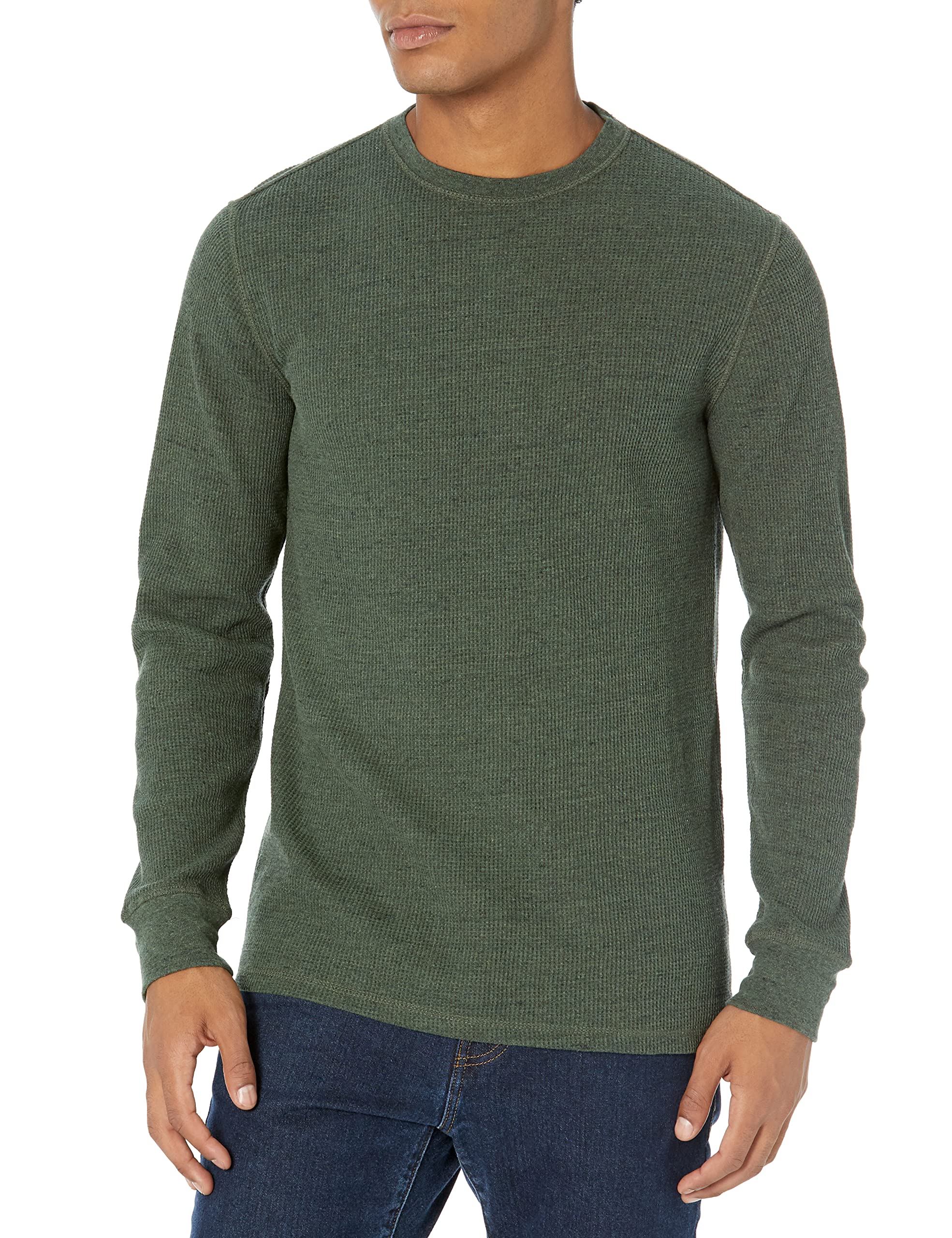 Amazon Essentials Men's Slim-Fit Long-Sleeve Waffle Shirt - Comfortable Thermal Henley for Winter Layering, Casual & Outdoor Activities