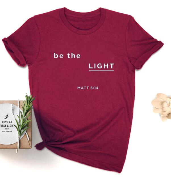 Be The Light Christian Faith T-Shirt - Inspirational Bible Verse Tee for Men & Women - Church, Worship, Everyday Wear