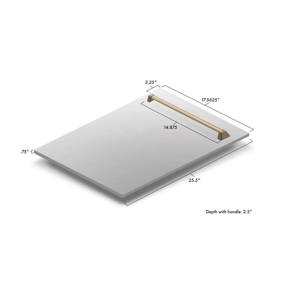 ZLINE Autograph Edition 18-inch Stainless Steel Tallac Dishwasher Panel with Accent Handle (DPVZ 304 18) - Premium Built-in Dishwasher Cover for Modern Kitchens