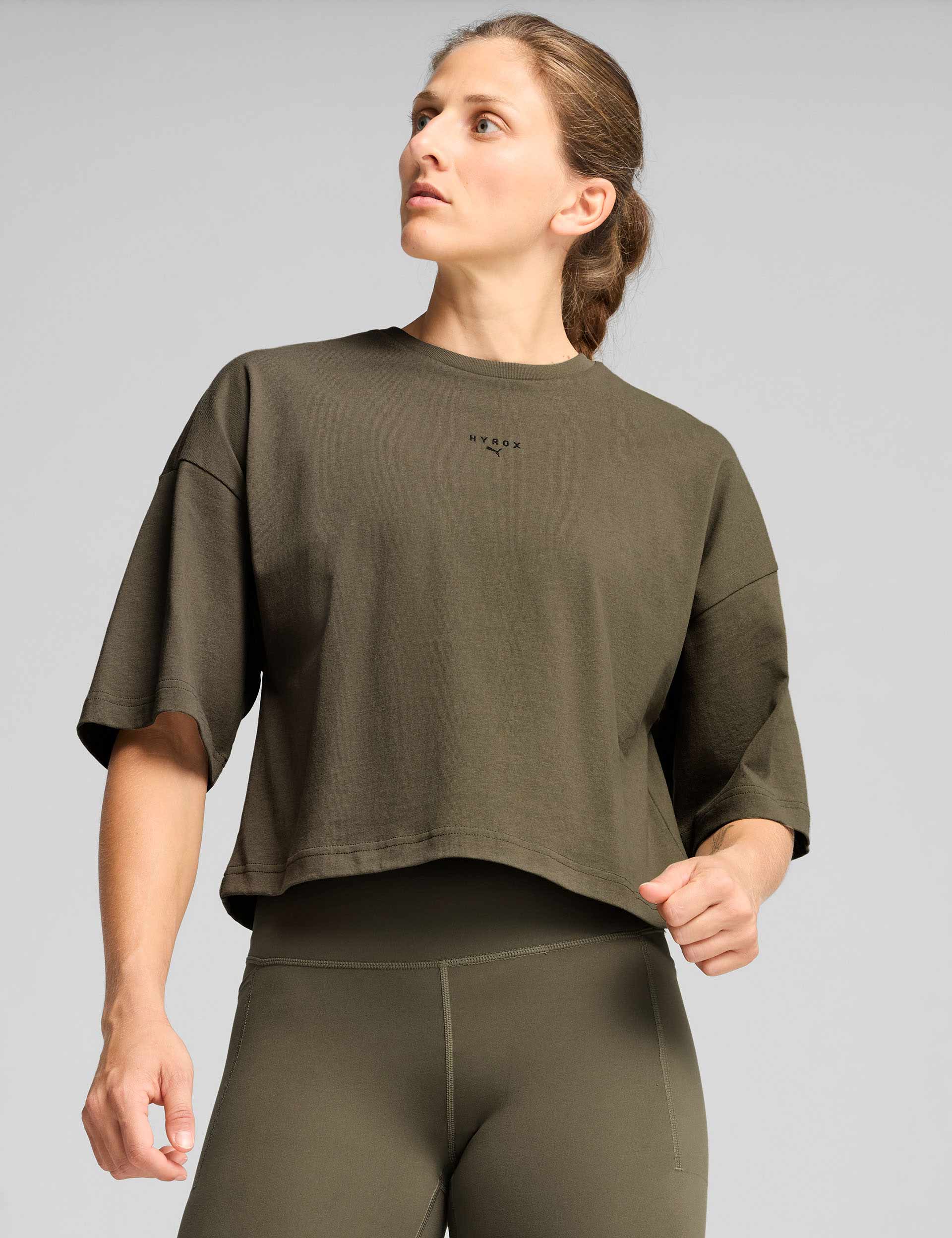 Puma x Hyrox Oversized T-Shirt - Loden Green | Men's Athletic Training & Gym Wear | Perfect for Workouts & Casual Street Style